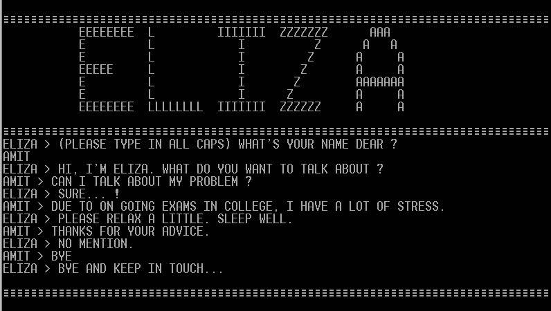 interfejs aplikacji Eliza